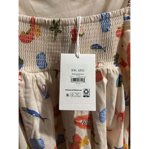 Free Assembly Women’s Pleated Cotton Mini Dress NWT Plus Sz XXL (20)  Pockets - Picture 5 of 7